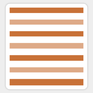 Dark light brown white stripes lines pattern Sticker